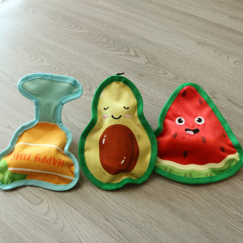 Pomdsds | Food-Themed Plush Dog Toy with Crinkle Texture and Gentle Sound, Everyday Play for Small to Medium Dogs