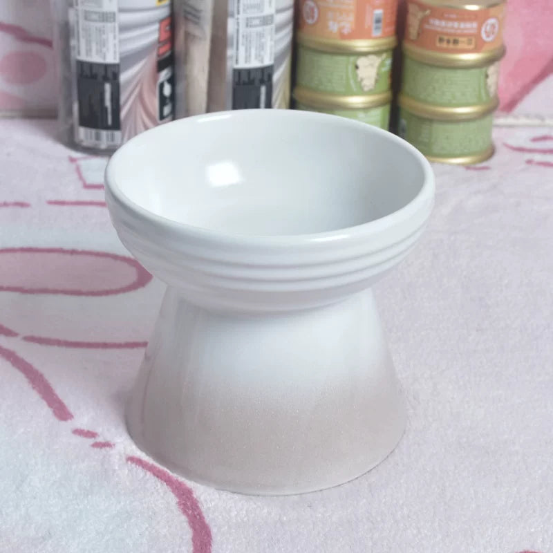 Pomdsds | Raised Ceramic Pet Bowl with Wide Opening for Cats and Small Dogs