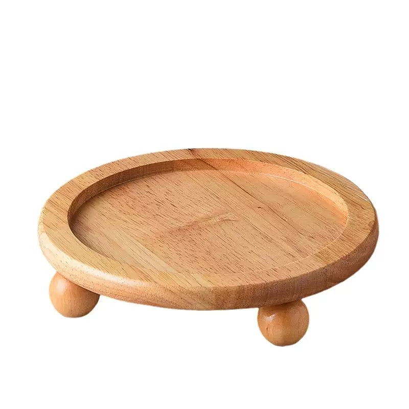 Pomdsds | Ceramic Pet Feeding Bowl with Wooden Stand and Wide Opening for Daily Use