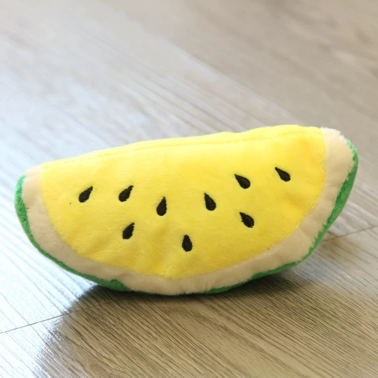 Pomdsds | Plush Fruit & Vegetable–Style Puppy Toy with Gentle Sound, Everyday Play for Small Dogs