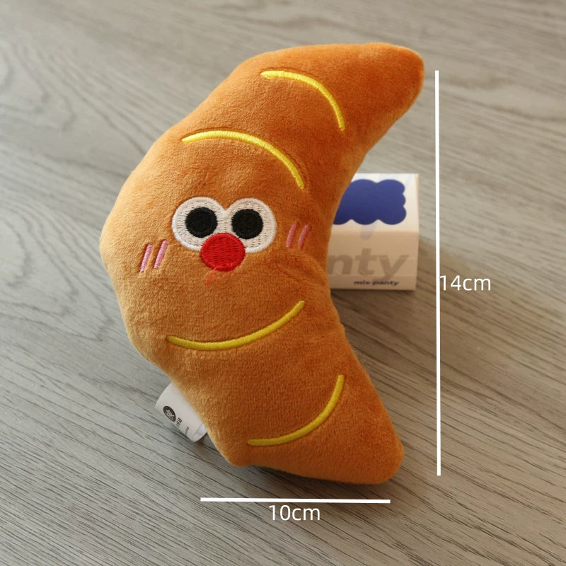 Pomdsds | Bread-Inspired Plush Puppy Toys with Gentle Sound, Everyday Interactive Play for Small Dogs