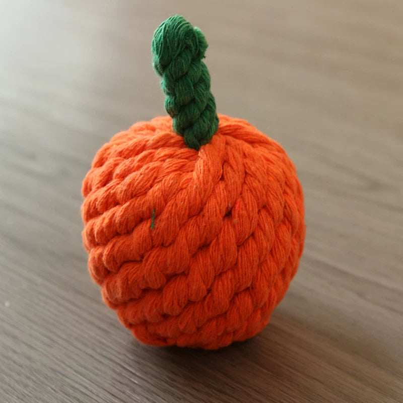 Pomdsds | Cotton Rope Pet Toy with Vegetable and Fruit Design for Everyday Play