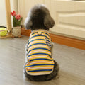 Pomdsds | Lightweight Cotton Pet Vest with Two-Tone Stripes, Everyday Spring & Summer Wear for Dogs and Cats
