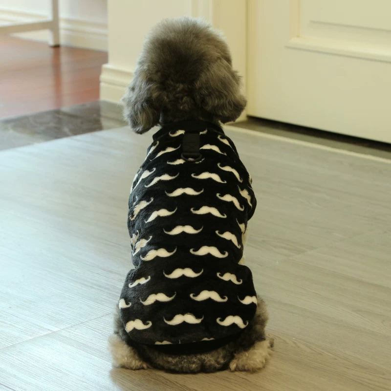 Pomdsds | Flannel Pet Outfit with Cow Design, Cozy Autumn & Winter Wear for Small Dogs and Cats