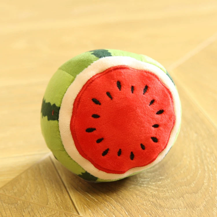 Pomdsds | Plush Fruit & Vegetable–Style Puppy Toy with Gentle Sound, Everyday Play for Small Dogs