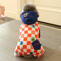 Pomdsds | Checkerboard Cotton Four-Leg Pet Outfit, Everyday Autumn & Winter Wear for Small Dogs