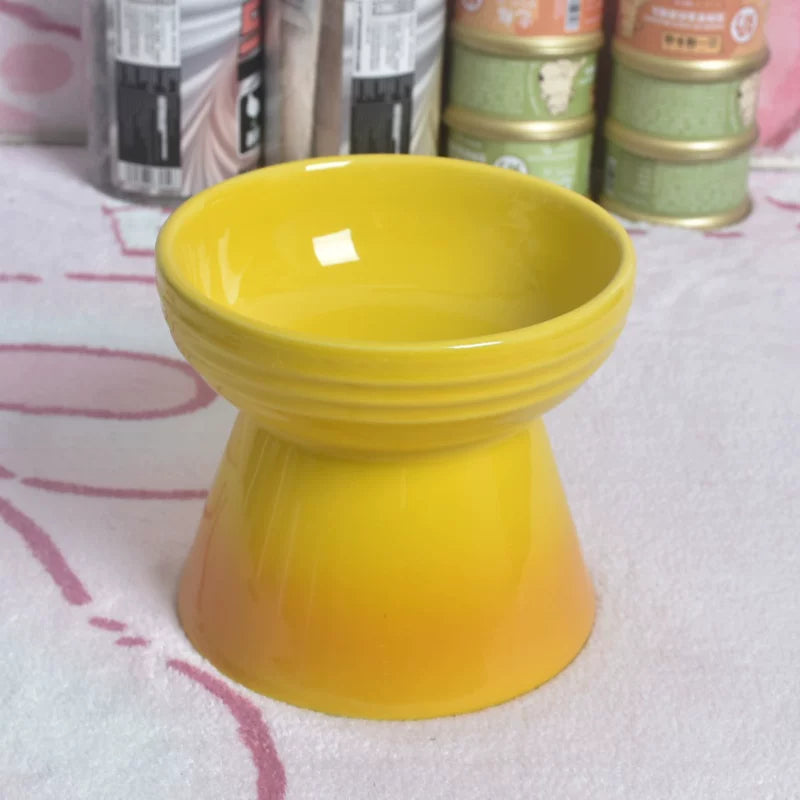 Pomdsds | Raised Ceramic Pet Bowl with Wide Opening for Cats and Small Dogs