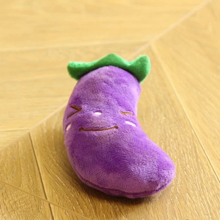 Pomdsds | Plush Fruit & Vegetable–Style Puppy Toy with Gentle Sound, Everyday Play for Small Dogs
