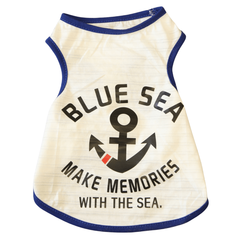 Pomdsds | Lightweight Cotton Pet Vest with Sailor Style Design, Everyday Spring & Summer Wear for Dogs and Cats