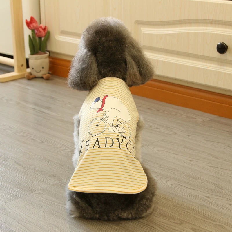 Pomdsds | Lightweight Cotton Pet Vest with Bear Design, Everyday Spring & Summer Wear for Dogs and Cats
