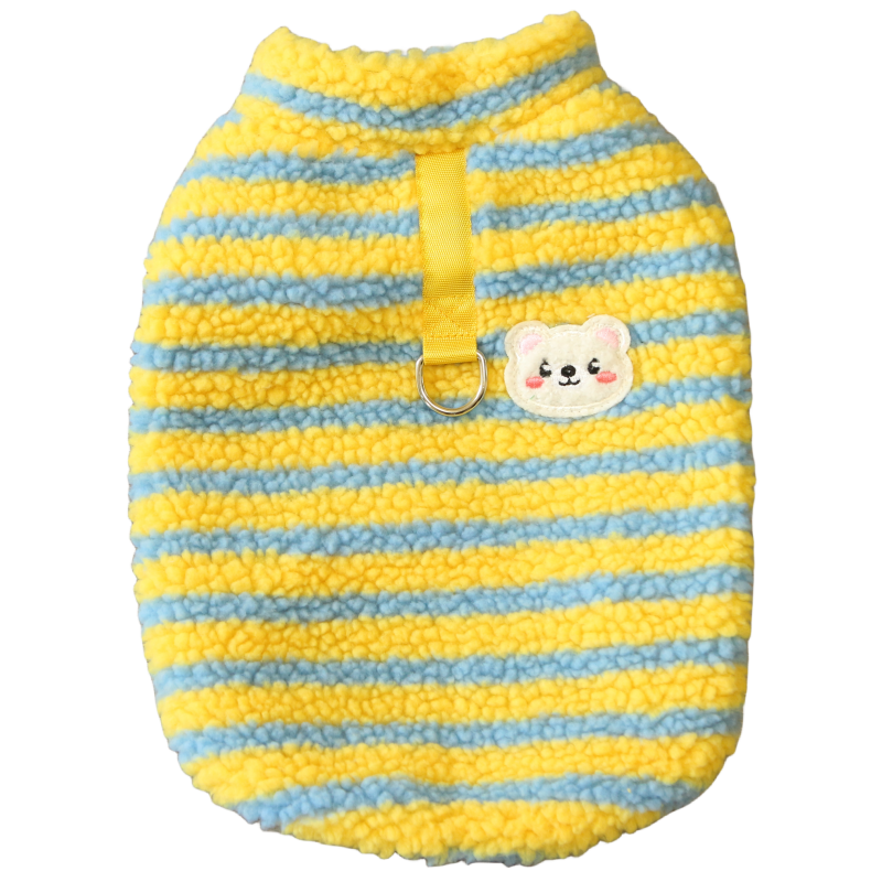 Pomdsds | Soft Fleece Pet Sweater with Striped Design, Everyday Autumn & Winter Wear for Dogs and Cats