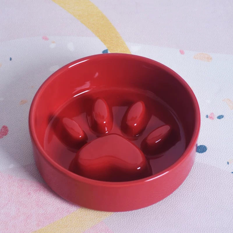 Pomdsds | Ceramic Pet Feeding Bowl with Wooden Stand and Wide Opening for Daily Use