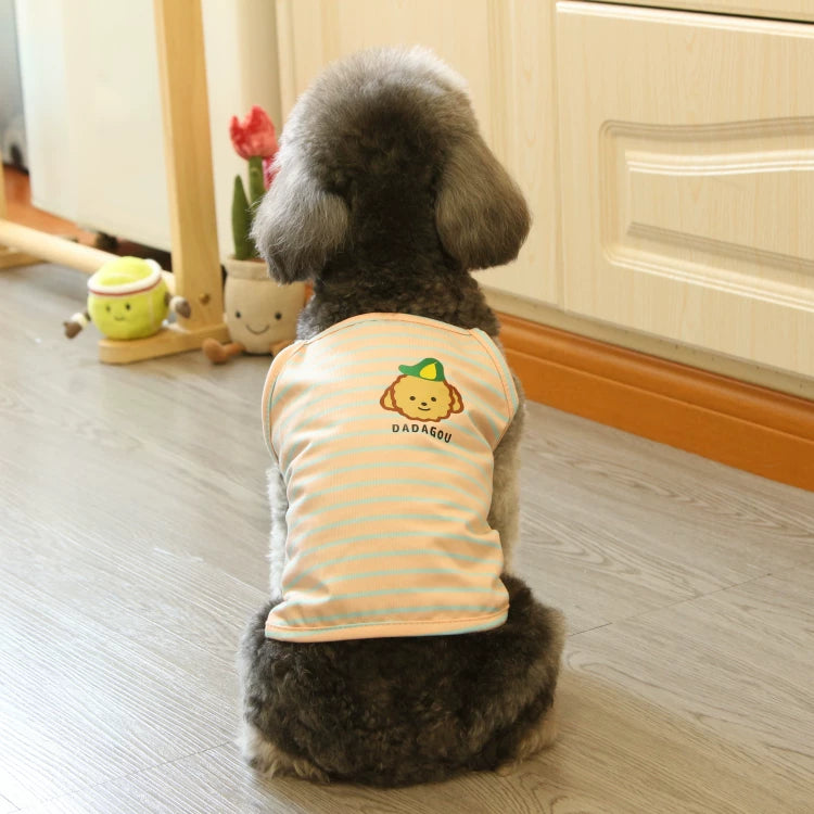 Pomdsds | Lightweight Striped Cotton Pet Vest, Everyday Spring & Summer Wear for Dogs and Cats