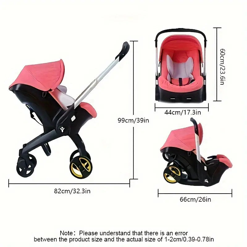 All-in-One Convertible Baby Stroller - Reversible Seat, Travel System